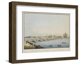 View of St. Isaac's Bridge, the Admiralty and the Winter Palace, St. Petersburg-Christian Gottlob Hammer-Framed Giclee Print