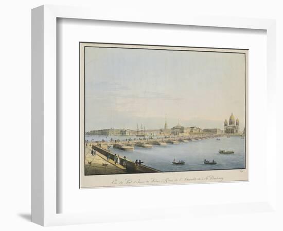 View of St. Isaac's Bridge, the Admiralty and the Winter Palace, St. Petersburg-Christian Gottlob Hammer-Framed Giclee Print