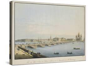 View of St. Isaac's Bridge, the Admiralty and the Winter Palace, St. Petersburg-Christian Gottlob Hammer-Stretched Canvas