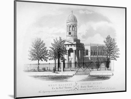 View of St James' Church, West Hackney, London, C1825-James Carter-Mounted Giclee Print