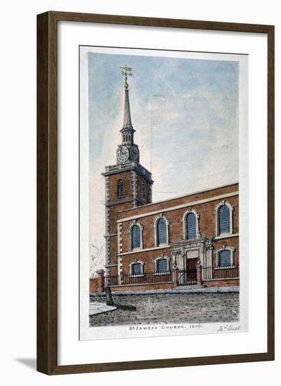 View of St James's Church, Piccadilly from Jermyn Street, London, 1806-Frederick Nash-Framed Giclee Print