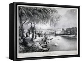 View of St James's Park and Buckingham Palace, Westminster, London, C1830-Thomas Mann Baynes-Framed Stretched Canvas