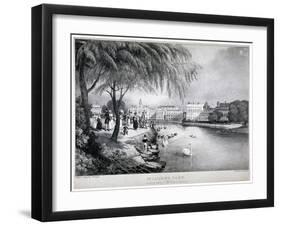 View of St James's Park and Buckingham Palace, Westminster, London, C1830-Thomas Mann Baynes-Framed Giclee Print