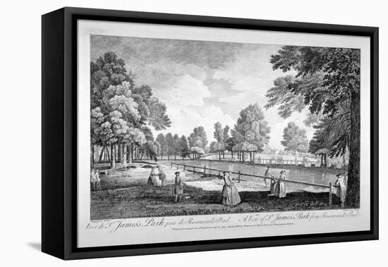 View of St James's Park from Rosamond's Pond, Westminster, London, 1745-William Henry Toms-Framed Stretched Canvas