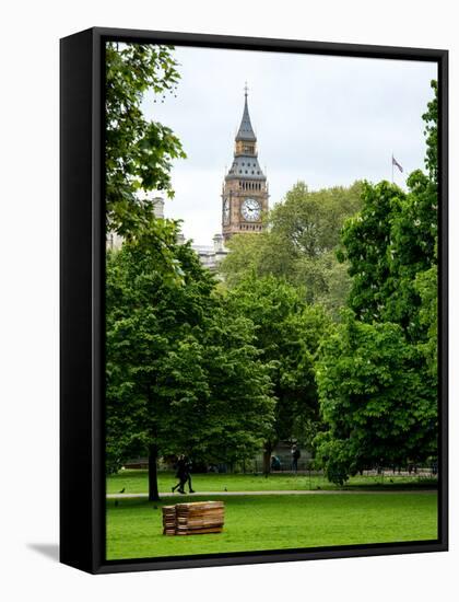 View of St James's Park with Big Ben - London - UK - England - United Kingdom - Europe-Philippe Hugonnard-Framed Stretched Canvas