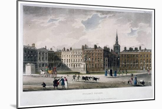 View of St James's Square from the South-East Corner, London, 1812-null-Mounted Giclee Print