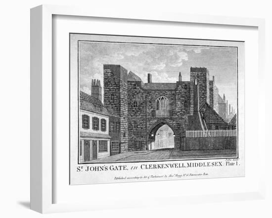 View of St John's Gate, Clerkenwell, London, C1790-John Peltro-Framed Giclee Print