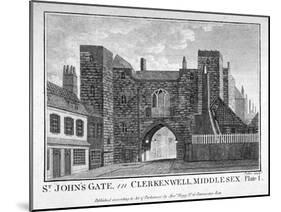 View of St John's Gate, Clerkenwell, London, C1790-John Peltro-Mounted Giclee Print