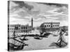 View of St. Mark's Square from the Lagoon, Venice (Engraving)-Francesco Zucchi-Stretched Canvas