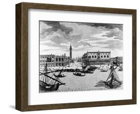 View of St. Mark's Square from the Lagoon, Venice (Engraving)-Francesco Zucchi-Framed Giclee Print