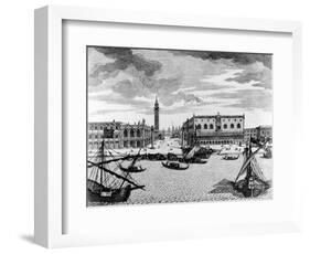 View of St. Mark's Square from the Lagoon, Venice (Engraving)-Francesco Zucchi-Framed Giclee Print