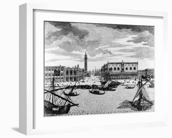 View of St. Mark's Square from the Lagoon, Venice (Engraving)-Francesco Zucchi-Framed Giclee Print