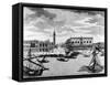 View of St. Mark's Square from the Lagoon, Venice (Engraving)-Francesco Zucchi-Framed Stretched Canvas