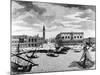 View of St. Mark's Square from the Lagoon, Venice (Engraving)-Francesco Zucchi-Mounted Giclee Print