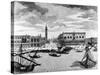 View of St. Mark's Square from the Lagoon, Venice (Engraving)-Francesco Zucchi-Stretched Canvas