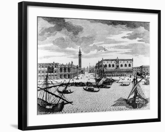 View of St. Mark's Square from the Lagoon, Venice (Engraving)-Francesco Zucchi-Framed Giclee Print