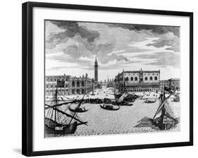 View of St. Mark's Square from the Lagoon, Venice (Engraving)-Francesco Zucchi-Framed Giclee Print