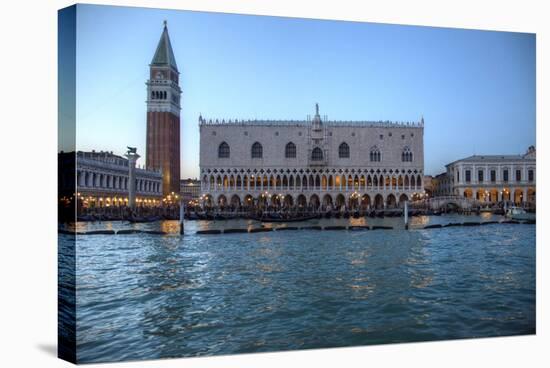 View of St. Marks Square and Doge Palace from Canal, Venice, Italy-Darrell Gulin-Stretched Canvas