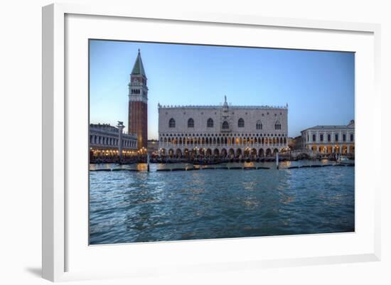 View of St. Marks Square and Doge Palace from Canal, Venice, Italy-Darrell Gulin-Framed Photographic Print