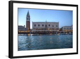 View of St. Marks Square and Doge Palace from Canal, Venice, Italy-Darrell Gulin-Framed Photographic Print