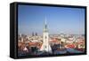 View of St. Martin's Cathedral and City Skyline, Bratislava, Slovakia, Europe-Ian Trower-Framed Stretched Canvas