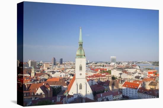 View of St. Martin's Cathedral and City Skyline, Bratislava, Slovakia, Europe-Ian Trower-Stretched Canvas