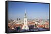 View of St. Martin's Cathedral and City Skyline, Bratislava, Slovakia, Europe-Ian Trower-Framed Stretched Canvas