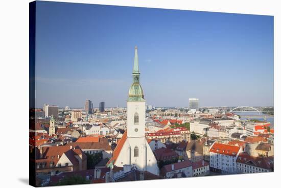 View of St. Martin's Cathedral and City Skyline, Bratislava, Slovakia, Europe-Ian Trower-Stretched Canvas