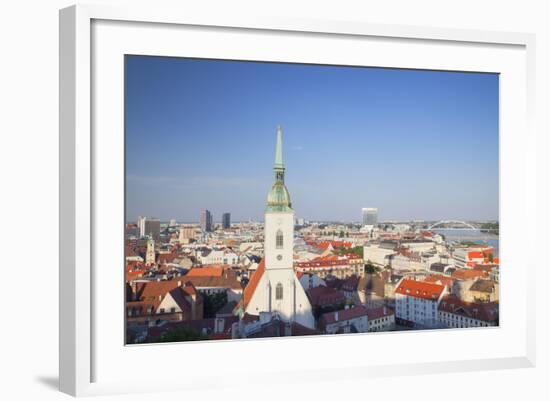 View of St. Martin's Cathedral and City Skyline, Bratislava, Slovakia, Europe-Ian Trower-Framed Photographic Print