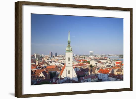 View of St. Martin's Cathedral and City Skyline, Bratislava, Slovakia, Europe-Ian Trower-Framed Photographic Print