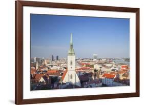 View of St. Martin's Cathedral and City Skyline, Bratislava, Slovakia, Europe-Ian Trower-Framed Photographic Print