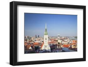 View of St. Martin's Cathedral and City Skyline, Bratislava, Slovakia, Europe-Ian Trower-Framed Premium Photographic Print