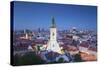 View of St Martin's Cathedral and City Skyline, Bratislava, Slovakia-Ian Trower-Stretched Canvas