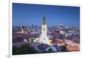 View of St Martin's Cathedral and City Skyline, Bratislava, Slovakia-Ian Trower-Framed Photographic Print