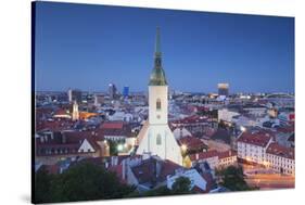 View of St Martin's Cathedral and City Skyline, Bratislava, Slovakia-Ian Trower-Stretched Canvas