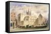 View of St Mary Aldermary with a Street Scene in Watling Street, City of London, C1850-null-Framed Stretched Canvas