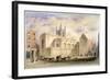 View of St Mary Aldermary with a Street Scene in Watling Street, City of London, C1850-null-Framed Giclee Print