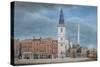 View of St. Michael Church, Crooked Lane, London, Designed by Christopher Wren, During…-George The Elder Scharf-Stretched Canvas