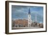 View of St. Michael Church, Crooked Lane, London, Designed by Christopher Wren, During…-George The Elder Scharf-Framed Giclee Print