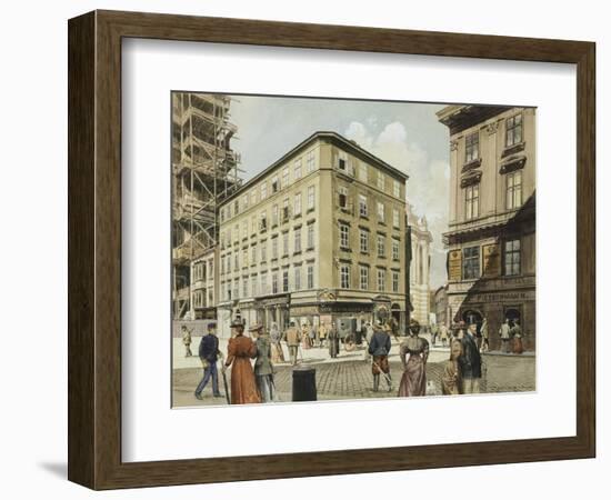 View of St Michael Square in Vienna, 1892-Franz Rottenkamp-Framed Giclee Print