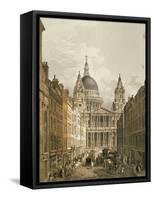 View of St. Paul's Cathedral from Ludgate Hill, 1852-null-Framed Stretched Canvas