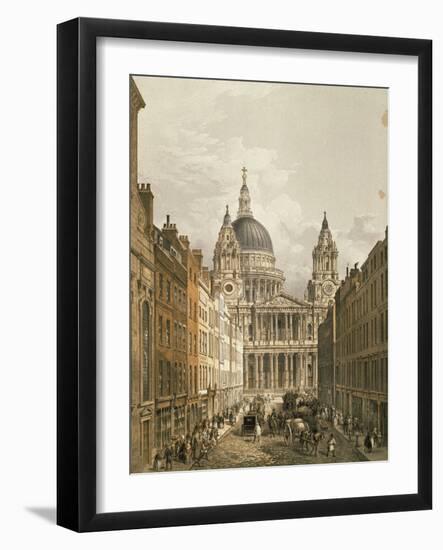 View of St. Paul's Cathedral from Ludgate Hill, 1852-null-Framed Giclee Print