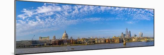 View of St. Paul's Cathedral, River Thames and City of London skyline, London, England-Frank Fell-Mounted Photographic Print