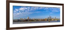 View of St. Paul's Cathedral, River Thames and City of London skyline, London, England-Frank Fell-Framed Photographic Print