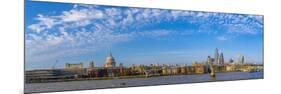 View of St. Paul's Cathedral, River Thames and City of London skyline, London, England-Frank Fell-Mounted Photographic Print