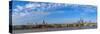 View of St. Paul's Cathedral, River Thames and City of London skyline, London, England-Frank Fell-Stretched Canvas