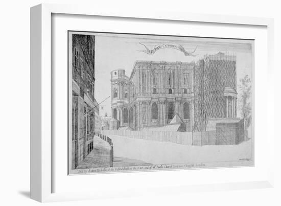 View of St Paul' S Cathedral under Construction, City of London, 1685-Peter Thompson-Framed Giclee Print