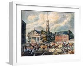 View of St. Paul's Chapel and the Broadway Stages, New York-null-Framed Giclee Print