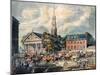 View of St. Paul's Chapel and the Broadway Stages, New York-null-Mounted Giclee Print