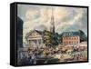 View of St. Paul's Chapel and the Broadway Stages, New York-null-Framed Stretched Canvas